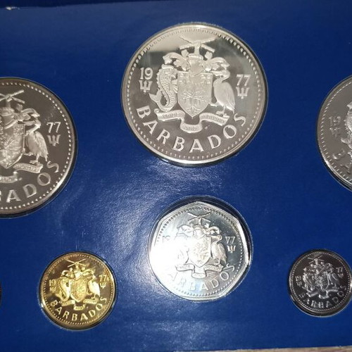 Barbados proof set 1977 like new in original case