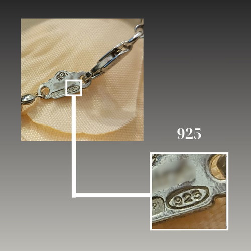 Long 925 silver necklace with genuine amber and platinum finish new