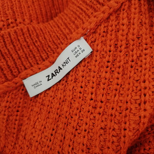Zara knitted one-shoulder blouse like new, orange, size S