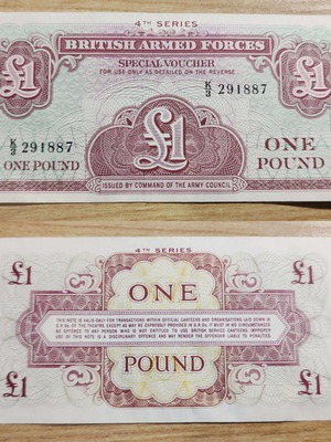 Χαρτονόμισμα 1 Pound Βρετανικών Ενόπλων Δυνάμεων σαν καινούργιο 1962