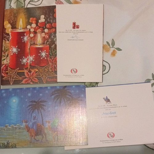 Christmas greeting cards and gift tags new, set of 35 pieces