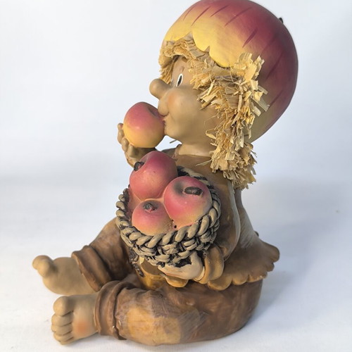 Decorative figure boy with apple head resin like new