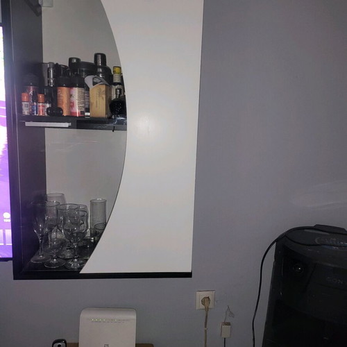 Living room composition black white minimal with led lighting like new