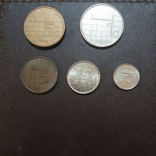 Set of 5 Dutch coins, various years