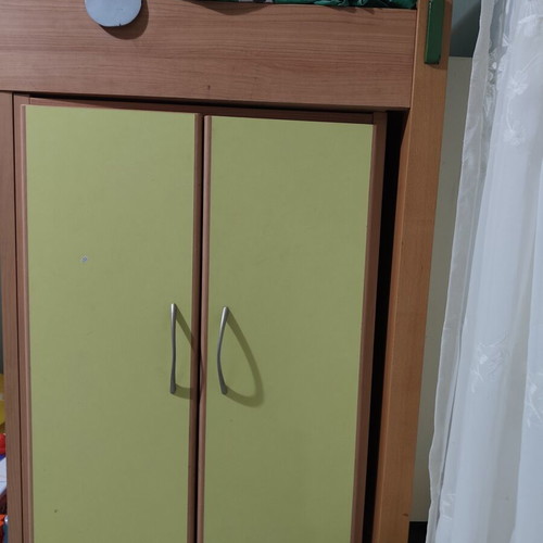 Modeco single loft bed with ladder and wardrobe