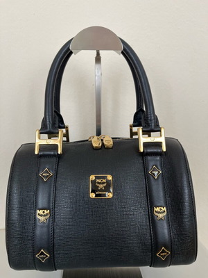 MCM black handbag with gold metal like new
