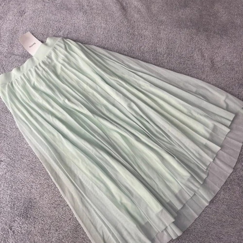 Pleated skirt new, turquoise, below knee, Bershka