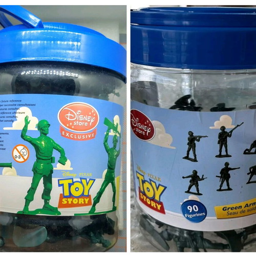 Toy Story Green Army Men Bucket like new