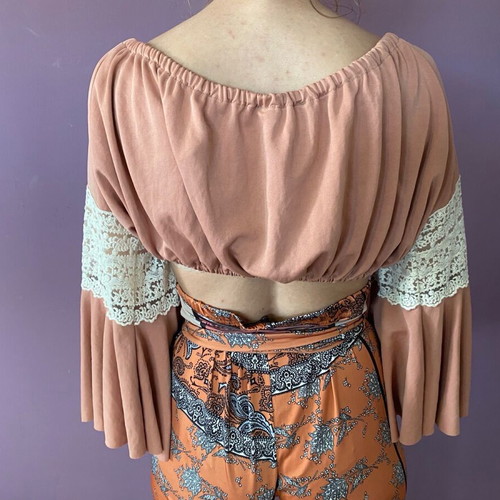Nidodileda top blouse like new, brown, onesize
