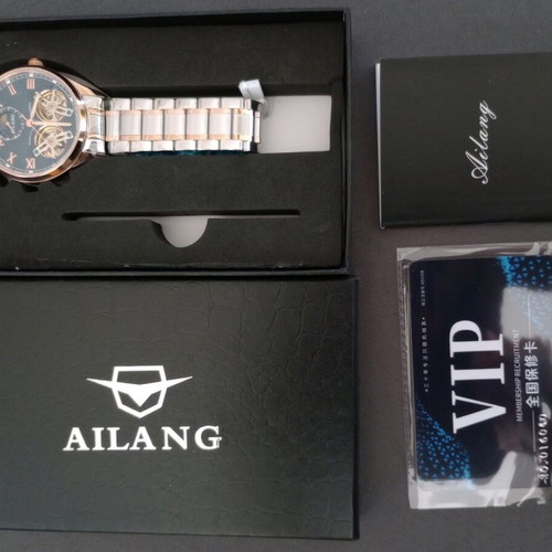 Ailang Double-Balance Automatic Men's Watch new, 42mm, gold and silver