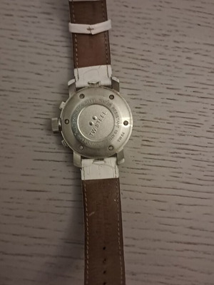 TW Steel Grandeur Chronograph TW54 ρολόι μεταχειρισμένο, λευκό δερμάτινο λουράκι, ζιργκόν