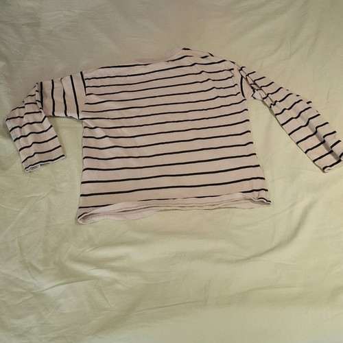 H&M blouse 9-10 years used, beige with dark blue stripes