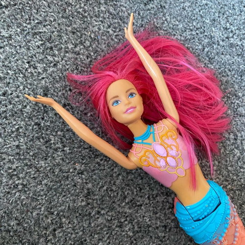 Barbie doll mermaid used Mattel with colorful tail