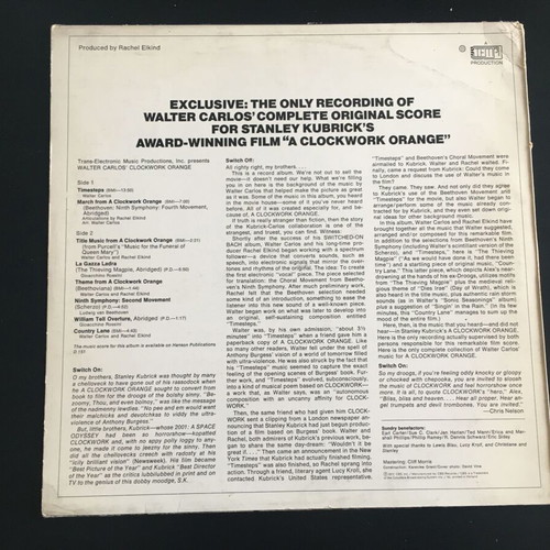 Walter Carlos' Clockwork Orange LP used, electronic music