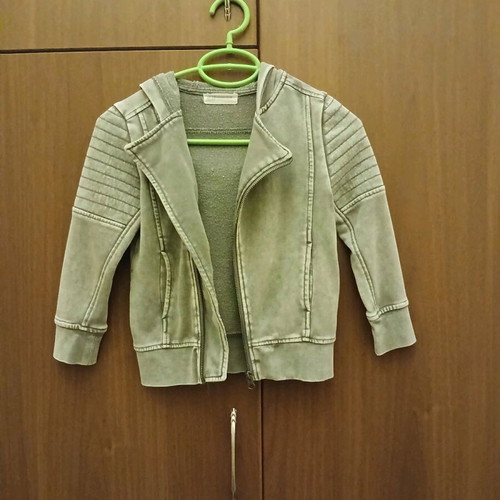 H&M Fall Jacket with Hood for 6-Year-Old Boy, Used, Gray