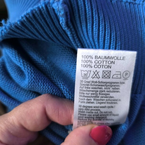 Finch Hatton cotton sweater size L like new, blue