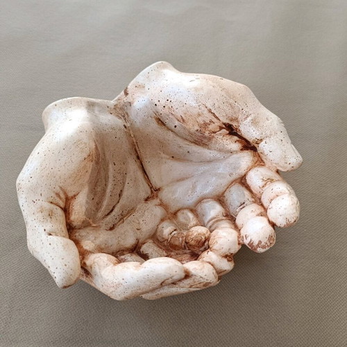 Decorative hands new, handmade art with candle heart rose
