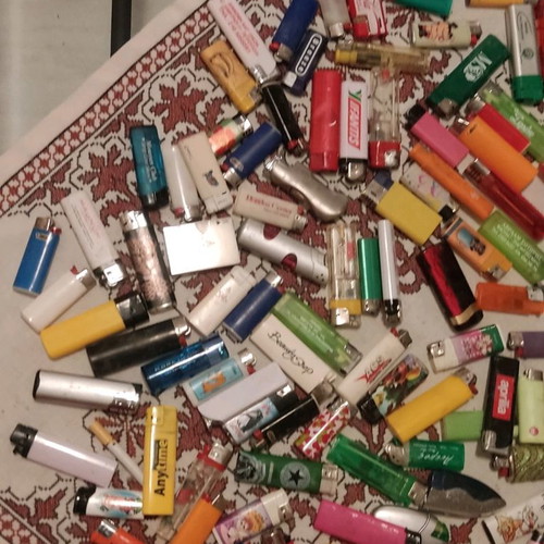 Lighters used, collection of 484 pieces
