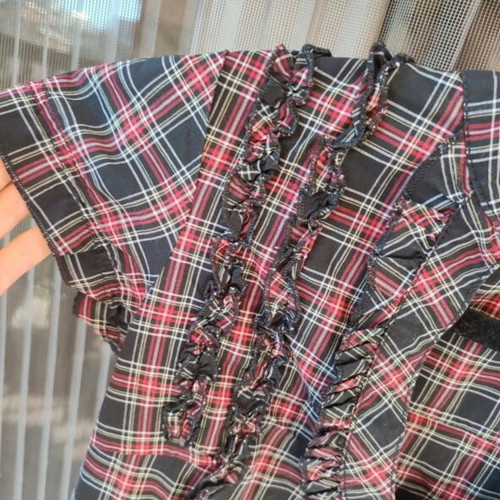 Vintage Tally Weijl plaid dress black and red, like new, size M 38