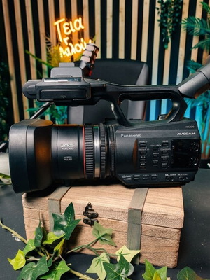 Panasonic AG-AC130EJ & AG-AC90 Full HD video camera package with batteries and SD cards