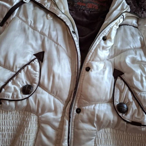 Naf Naf white winter jacket used, size M, short with hood
