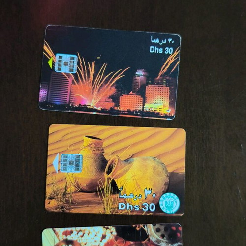 Phone cards of United Arab Emirates used, pack of 3