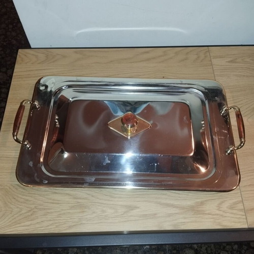 Serving tray with lid inox like new