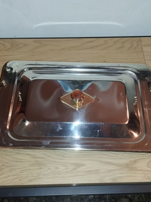 Serving tray with lid inox like new