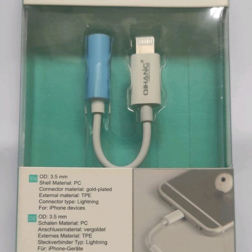 QIHANG lightning to 3.5 jack adapter new, pack of 15 pcs
