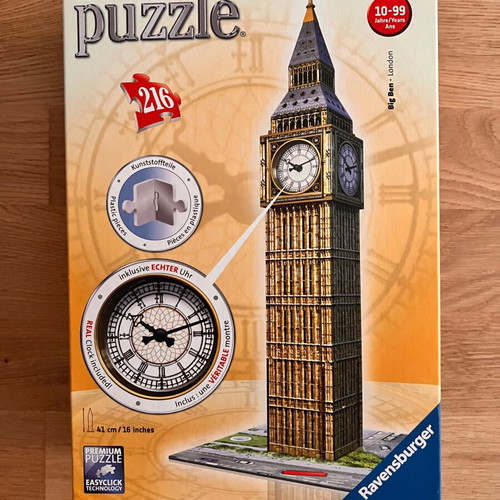 Big Ben 3D Puzzle 216 pieces like new