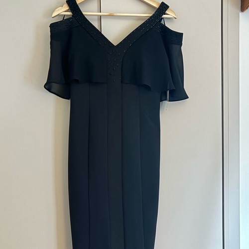 Midi dress formal elegant new, black, size S
