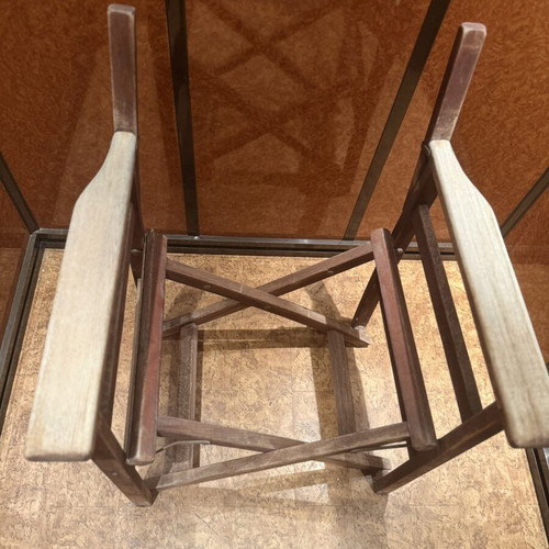 Wooden folding director's chair used
