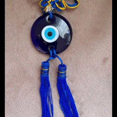 Blue Eye Glass Evil Eye Charm with Suction Cup New