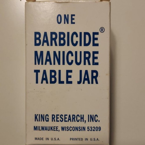 Barbicide glass disinfectant jar 120ml with stainless steel lid new