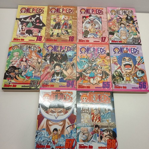 One Piece manga volumes 16-18, 52-58