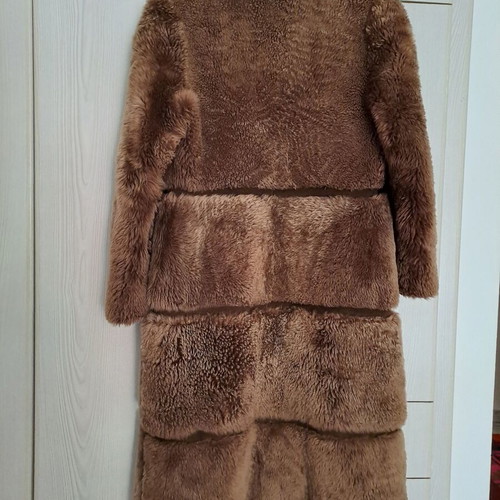 Fur coat with leather brown like new