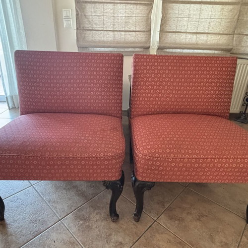 Set of wooden armchairs