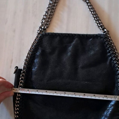 Black shoulder bag envelope like new with Falabella-style chain