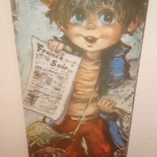 Michel Thomas Le Pipi painting like new, Poulbot style
