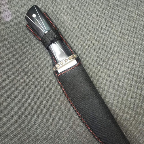 Wolf hunting knife new with wolf head and belt sheath