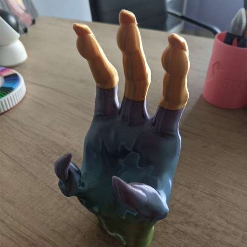 Demon Hand Controller Stand like new, multicolor silk PLA 3D print