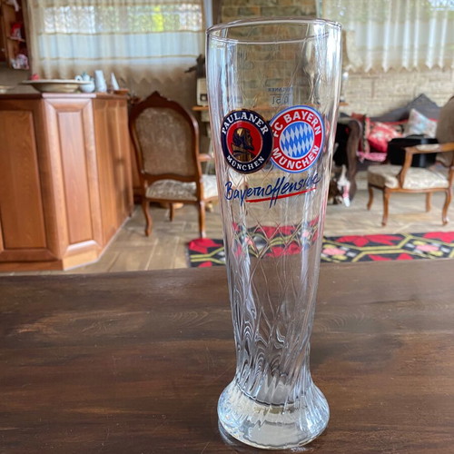 Authentic German Paulaner Bayern Munich Beer Glass new