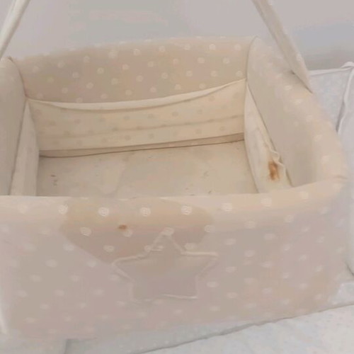 Pierre Cardin baby bedding set used, cotton, neutral beige