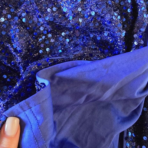 Maxi dress blue with sequins, new, size L