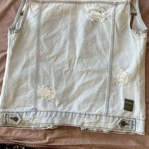Pull & Bear Acid Wash Denim Vest Size L, like new