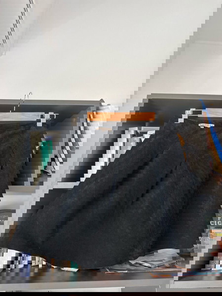Kookai χαμηλομεση φούστα δερμάτινη με βελούδο μίνι μαύρη νούμερο S