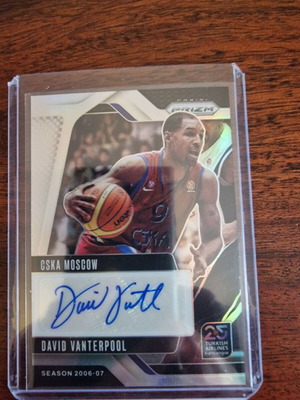 Cska Moscow Συλλεκτική κάρτα Panini Prizm Euroleague Silver Auto David Vanterpool καινούργιο