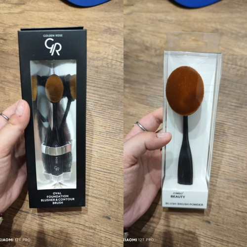 Golden Rose Jumbo Oval Makeup Brushes new in packaging
