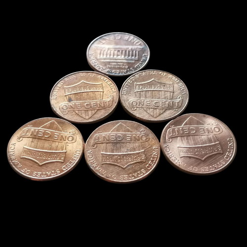 US 1 Cent Coins Lincoln used, set of 6 (2006-2018)