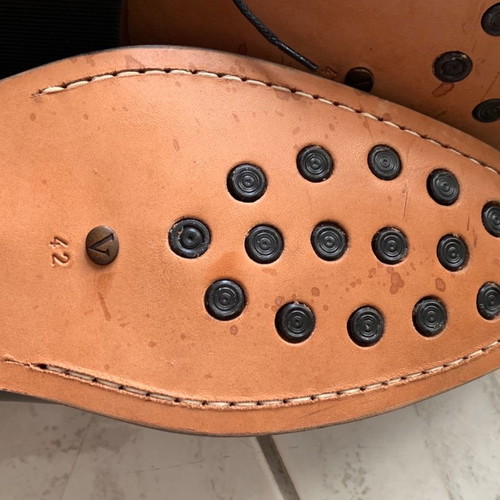 Men's leather stitched shoes new, size 42, black
